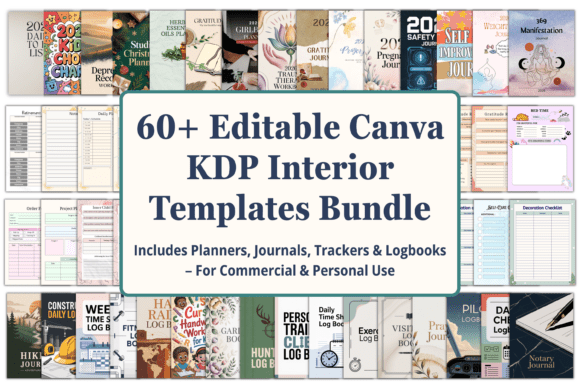Download 60+ Editable Canva KDP Interior | Bundle - Premium Bundle
